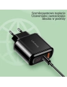 Hurtownia GSM - Ładowarka sieciowa USAMS T23 USB+USB-C 18W 3,2A QC3.0+PD3.0 Fast Charging czarny/black CC85TC01 - USA571BLK - {ean13} - Hurt