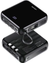 Powerbank USAMS PB61 10000mAh LED  + kabel USB-C/Lightning/MicroUSB czarny/black 10KCD16901