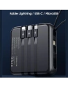 Hurtownia GSM - Powerbank USAMS PB61 10000mAh LED + kabel USB-C/Lightning/MicroUSB czarny/black 10KCD16901 - USA573BLK - {ean13} - Hurt