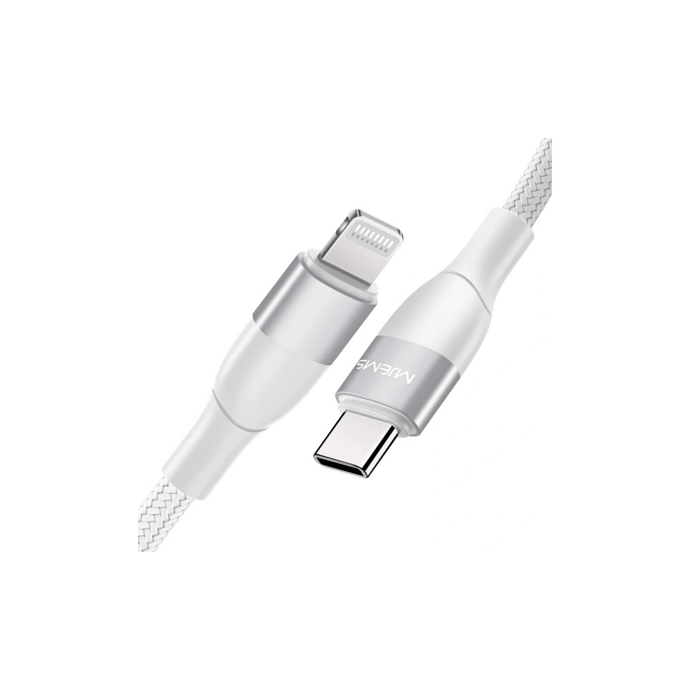 Wholesale USAMS MJEMS Nylon Cable M2 MFI USB-C -Lightning PD 60W Fast Charging 1.2 m white SJ330USB01 (US-SJ330) - USA574WHT - {ean13} - Hurt