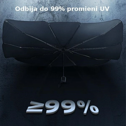 Osłona przeciwsłoneczna USAMS US-ZB235 na przednią szybę auta, rozkładana jak parasol CZZYS01