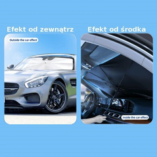 Osłona przeciwsłoneczna USAMS US-ZB235 na przednią szybę auta, rozkładana jak parasol CZZYS01