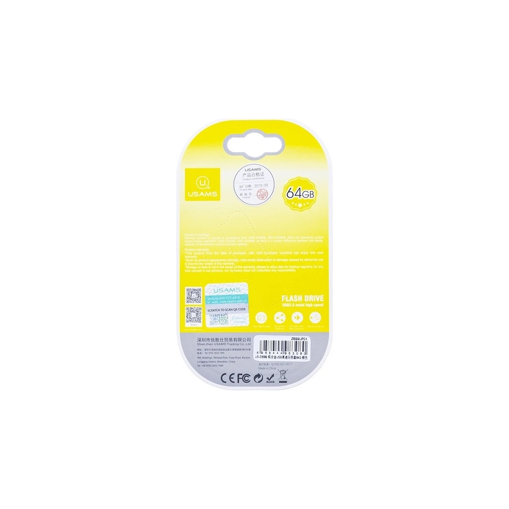 Hurtownia GSM - Pendrive USAMS 64GB stříbrný/silver ZB99UP01 - USA602SLV - {ean13} - Hurt