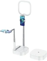 Podwójny uchwyt na telefon z lampą LED USAMS biały/white ZB24001