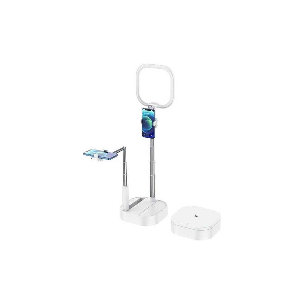 Hurtownia GSM - Dvojitý držák na telefon s LED lampou USAMS bílý/white ZB24001 - USA606WHT - {ean13} - Hurt