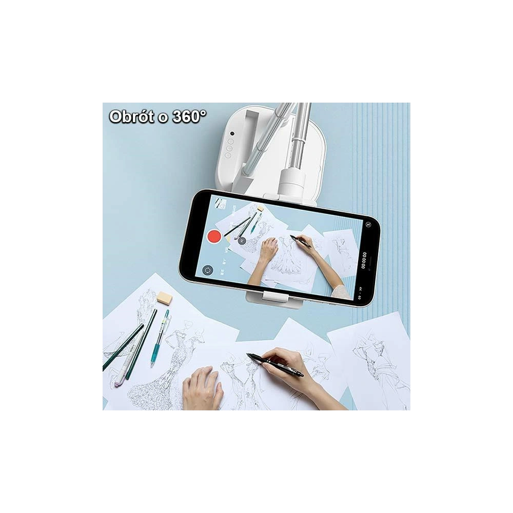 Hurtownia GSM - Dvojitý držák na telefon s LED lampou USAMS bílý/white ZB24001 - USA606WHT - {ean13} - Hurt