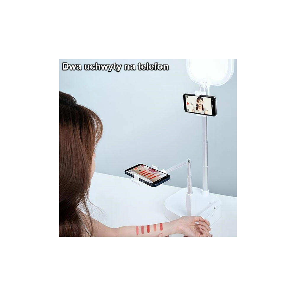 Wholesale USAMS Double phone holder with LED lamp white ZB24001 (US-ZB240) - USA606WHT - {ean13} - Hurt