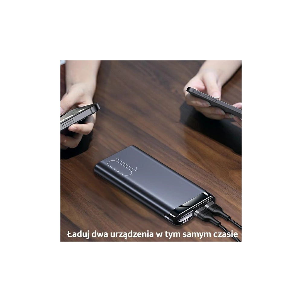 Wholesale USAMS Powerbank PB55 10000mAh 2xUSB wyświetlacz LED grey 10KCD14801 (US-CD148) aluminium - USA616GRY - {ean13} - Hurt