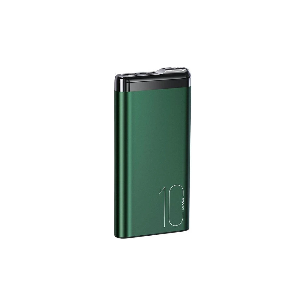 Hurtownia GSM - Powerbank USAMS PB55 10000mAh 2xUSB wyświetlacz LED zielony/green 10KCD14802 aluminium - USA617GRN - {ean13} - Hurt