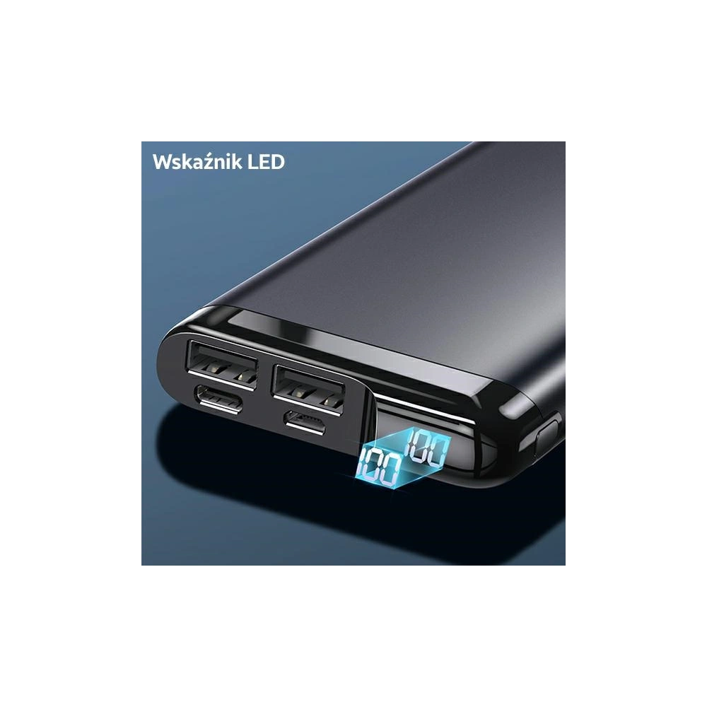 Hurtownia GSM - Powerbanka USAMS PB55 10000mAh 2xUSB LED displej zelená/green 10KCD14802 hliník - USA617GRN - {ean13} - Hurt