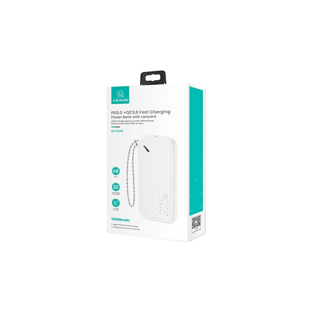 Hurtownia GSM - Powerbank USAMS PB56 10000mAh 22.5W 2xQC3.0+PD Fast Charge biały/white 10KCD15102 - USA618WHT - {ean13} - Hurt
