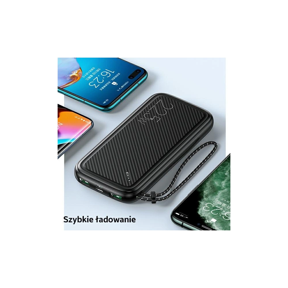 Hurtownia GSM - Powerbank USAMS PB56 10000mAh 22.5W 2xQC3.0+PD Fast Charge czarny/black 10KCD15101 - USA619BLK - {ean13} - Hurt
