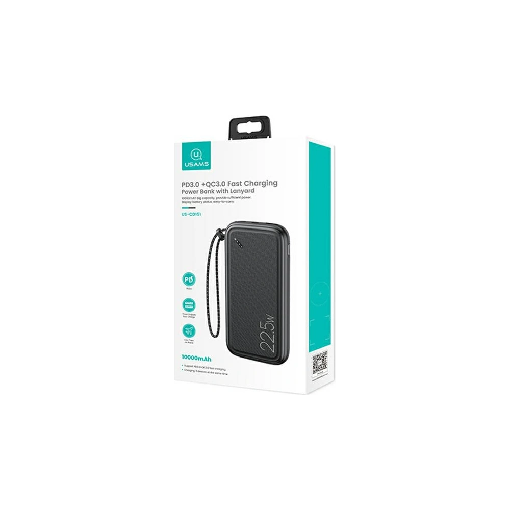 Hurtownia GSM - Powerbank USAMS PB56 10000mAh 22.5W 2xQC3.0+PD Fast Charge czarny/black 10KCD15101 - USA619BLK - {ean13} - Hurt