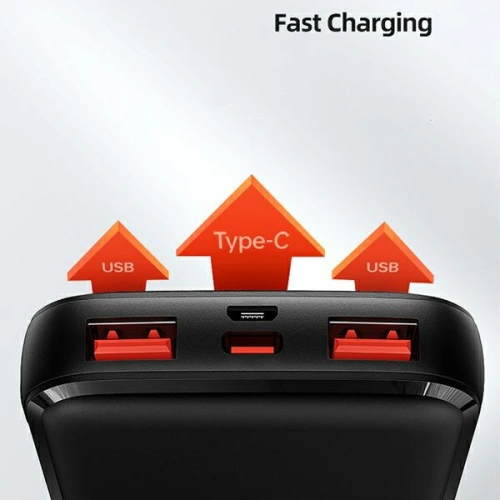 Powerbank USAMS PB58 10000mAh 22.5W QC3.0+PD Fast Charge czarny/black 10KCD16101