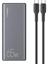 Powerbank USAMS PB59 30000mAh 65W 2xQC3.0+PD Fast Charge czarny/black CMXLOGTC01 + kabel USB-C-USB-C