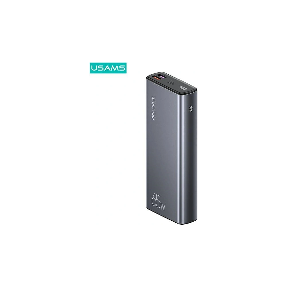 Wholesale USAMS Powerbank PB59 30000mAh 65W 2xQC3.0+PD Fast Charge black CMXLOGTC01 (US-CD165) + cable USB-C-USB-C - USA622BLK - {ean13} - Hurt