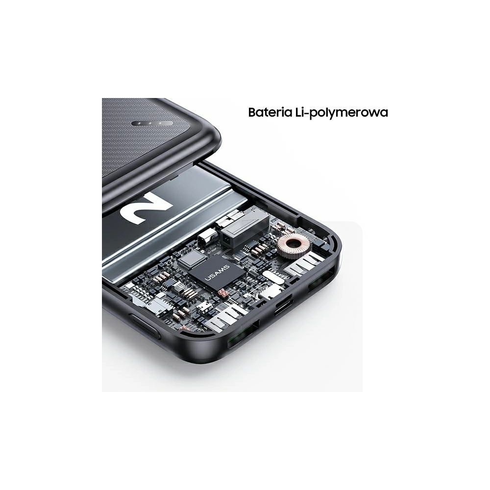Wholesale USAMS Powerbank PB60 20000mAh 22.5W 2xQC3.0+PD Fast Charge black 20KCD16801 (US-CD168) - USA623BLK - {ean13} - Hurt