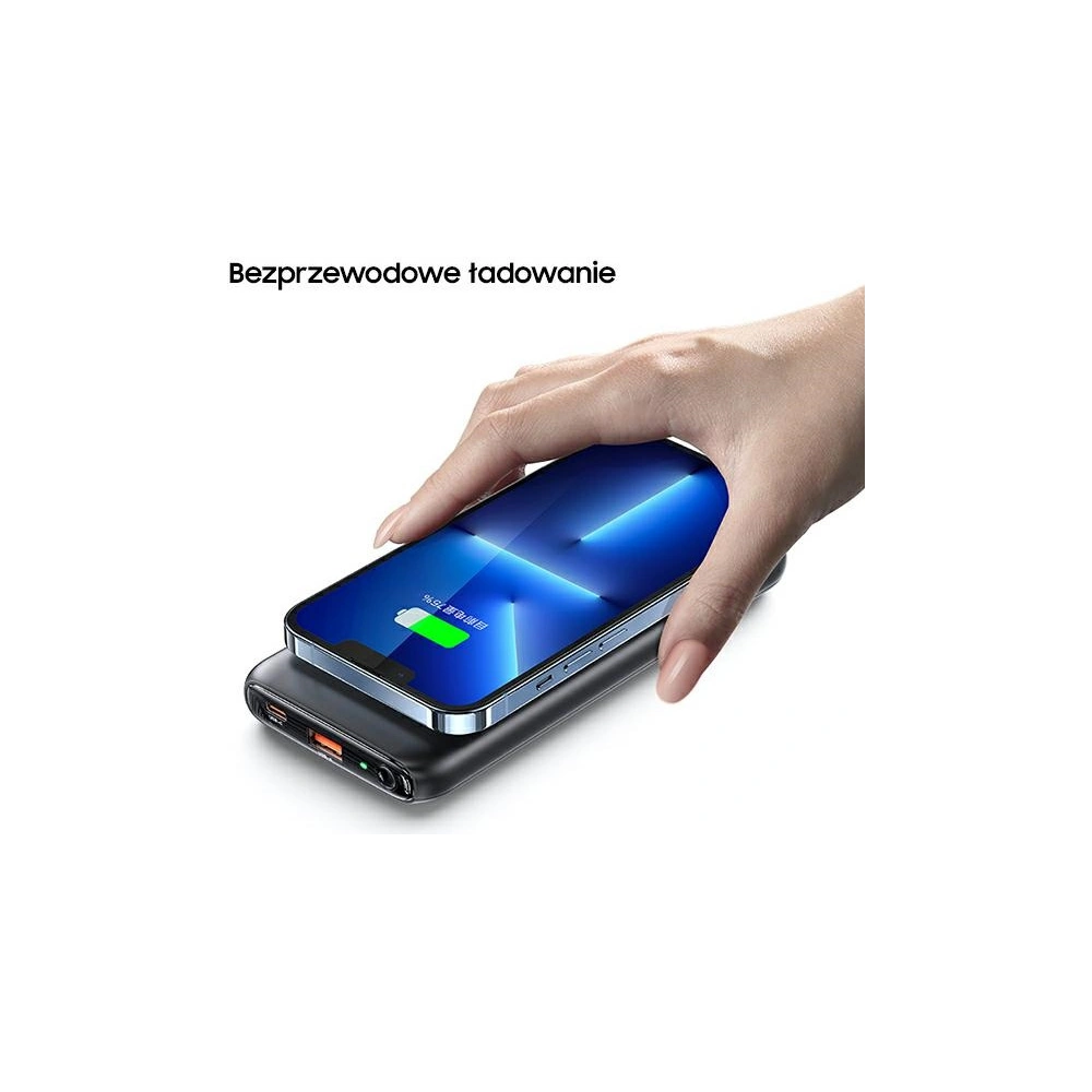 Hurtownia GSM - Powerbank USAMS PB62 10000mAh 20W QC3.0+PD Magnetic Bezdrátové rychlé nabíjení černý/black 10KCD17101 - USA625BLK - {ean13} - Hurt