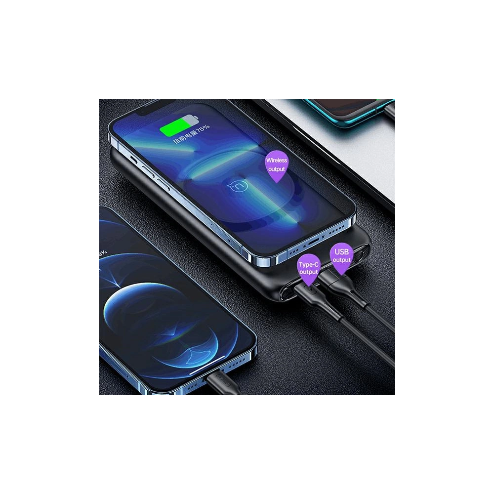 Wholesale USAMS Powerbank PB62 10000mAh 20W QC3.0+PD Magnetic Wireless Fast Charge black 10KCD17101 (US-CD171) - USA625BLK - {ean13} - Hurt