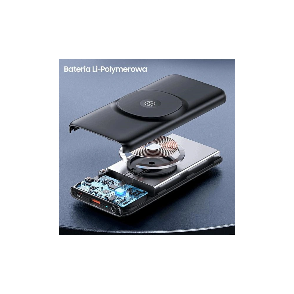 Wholesale USAMS Powerbank PB62 10000mAh 20W QC3.0+PD Magnetic Wireless Fast Charge black 10KCD17101 (US-CD171) - USA625BLK - {ean13} - Hurt