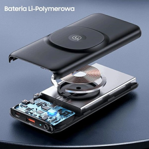 Powerbank USAMS PB62 10000mAh 20W QC3.0+PD Magnetic Wireless Fast Charge nebieski/blue 10KCD17104