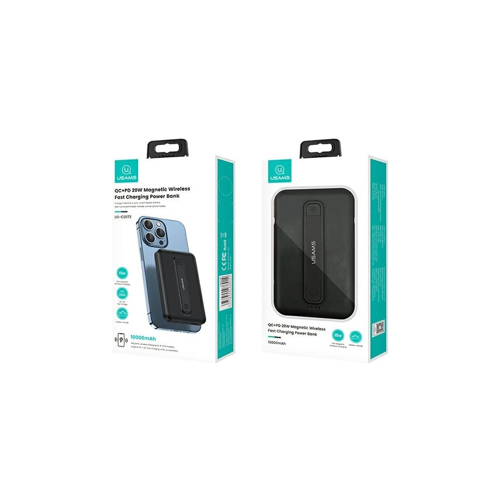 Hurtownia GSM - Powerbank USAMS PB64 10000mAh 20W QC3.0+PD Magnetic Wireless Fast Charge biały/white 10KCD17302 - USA628WHT - {ean13} - Hurt