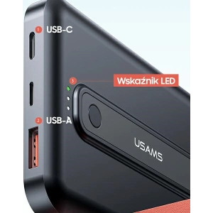 Powerbank USAMS PB64 10000mAh 20W QC3.0+PD Magnetic Wireless Fast Charge czarny/black 10KCD17301