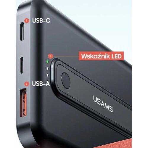 Powerbank USAMS PB64 10000mAh 20W QC3.0+PD Magnetic Wireless Fast Charge czarny/black 10KCD17301