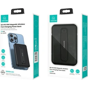 Powerbank USAMS PB64 10000mAh 20W QC3.0+PD Magnetic Wireless Fast Charge czarny/black 10KCD17301