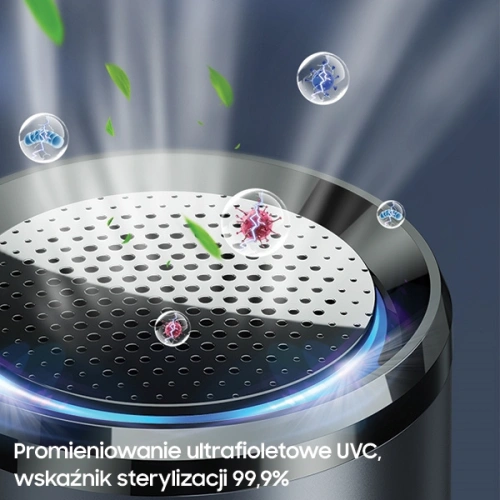 Przenośny sterylizator powietrza UV-C USAMS czarno-szary/black&gray  ZB169JHQ01