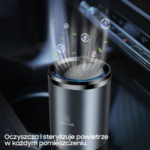 Przenośny sterylizator powietrza UV-C USAMS czarno-szary/black&gray  ZB169JHQ01