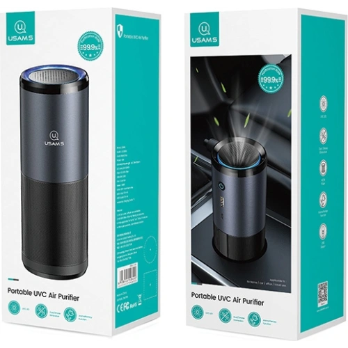 Przenośny sterylizator powietrza UV-C USAMS czarno-szary/black&gray  ZB169JHQ01