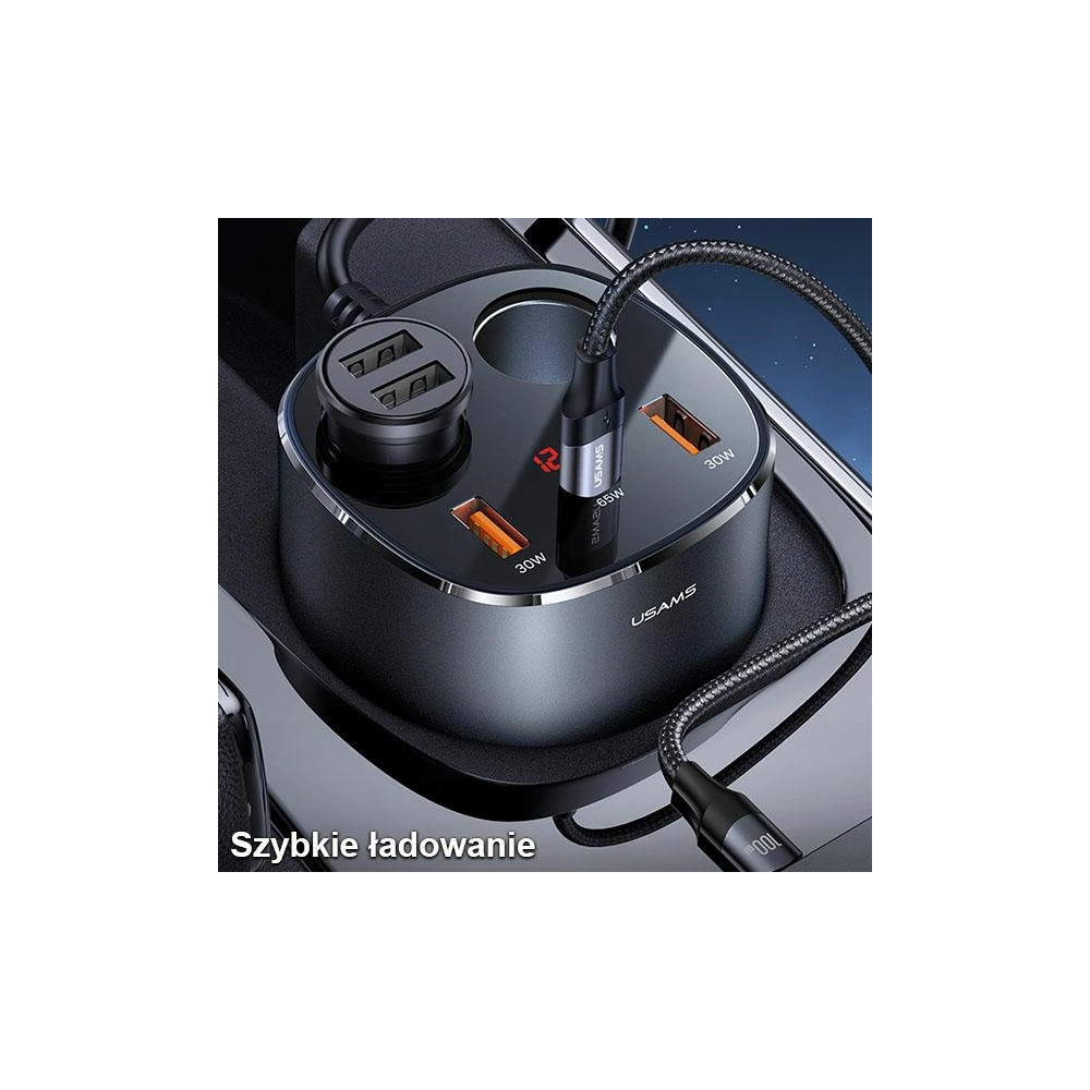 Hurtownia GSM - Automobilový rozbočovač USAMS 2xUSB-A/ 1xUSB-C C28 245W šedý/grey CC151TC01 - USA633GRY - {ean13} - Hurt