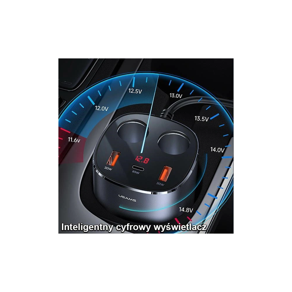 Hurtownia GSM - Automobilový rozbočovač USAMS 2xUSB-A/ 1xUSB-C C28 245W šedý/grey CC151TC01 - USA633GRY - {ean13} - Hurt