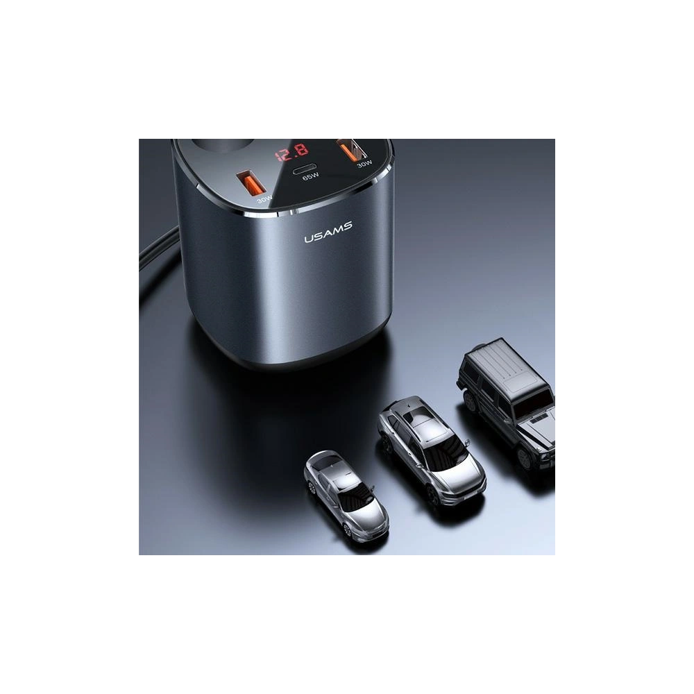 Hurtownia GSM - Automobilový rozbočovač USAMS 2xUSB-A/ 1xUSB-C C28 245W šedý/grey CC151TC01 - USA633GRY - {ean13} - Hurt