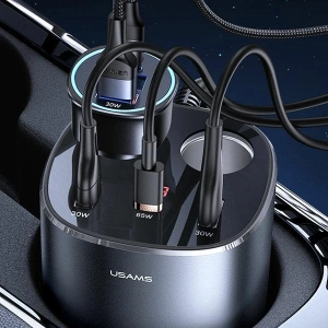 Hurtownia GSM - Rozgałęźnik samochodowy USAMS 2xUSB-A/ 1xUSB-C C28 245W szary/grey CC151TC01 - USA633GRY - {ean13} - Hurt