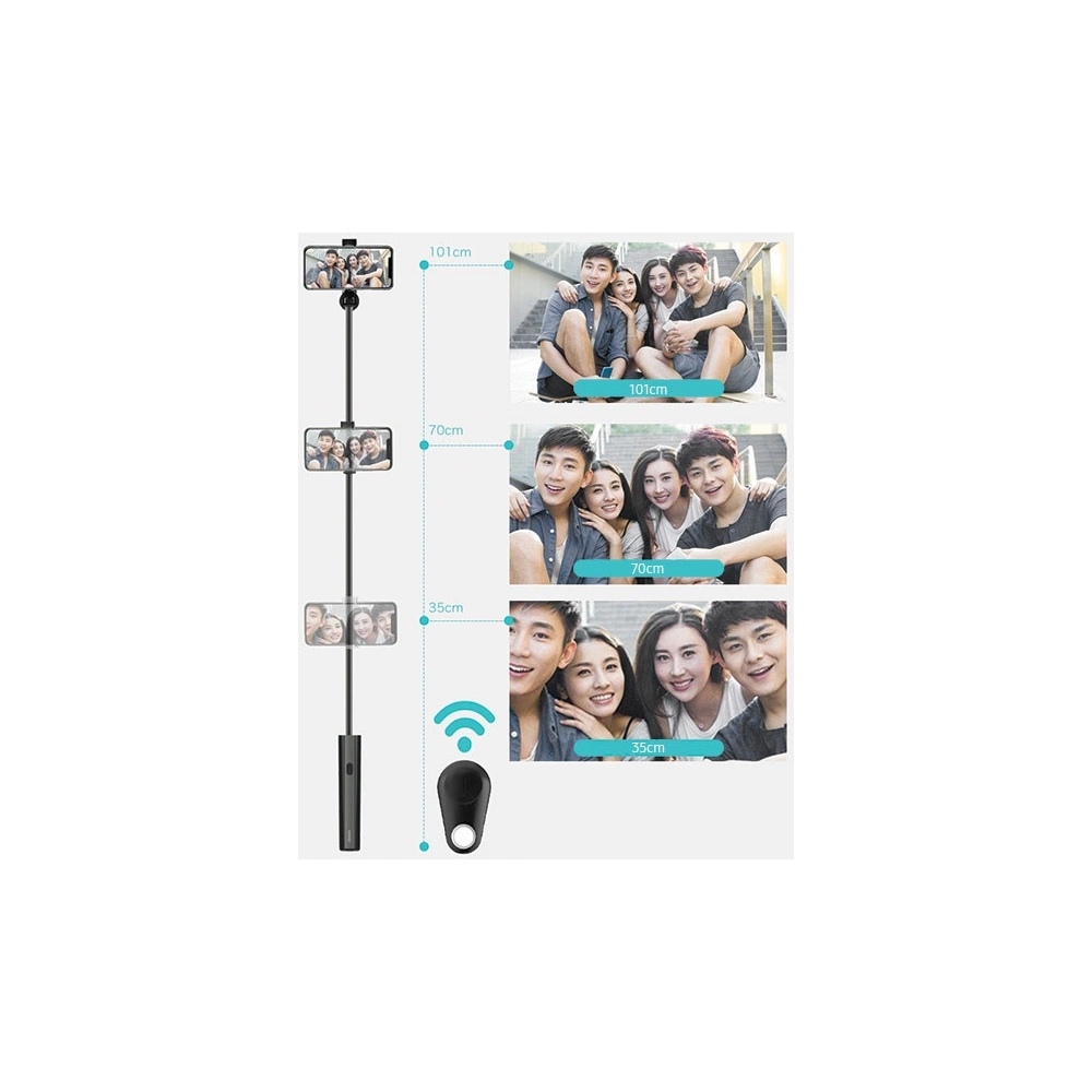 Hurtownia GSM - Selfie tyč USAMS Selfie Stick Meyan Bluetooth černá/black ZB6901 - USA646BLK - {ean13} - Hurt