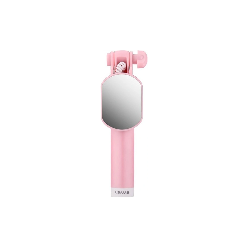 Hurtownia GSM - Selfie tyč USAMS Selfie Stick Mini Mirror 3,5mm růžová/pink ZB3002 - USA647PNK - {ean13} - Hurt