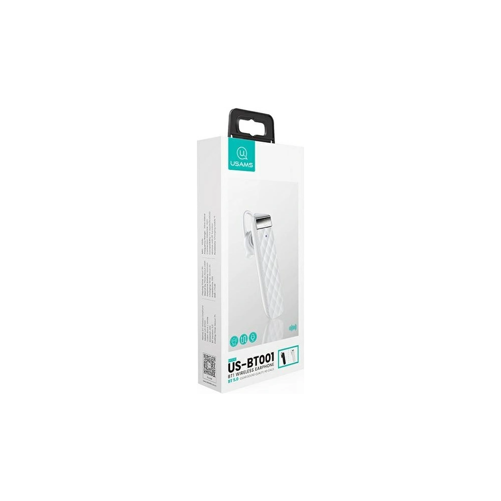 Hurtownia GSM - Sluchátko USAMS Bluetooth 5.0 BT1 bílé/white BHUBT102 - USA653WHT - {ean13} - Hurt