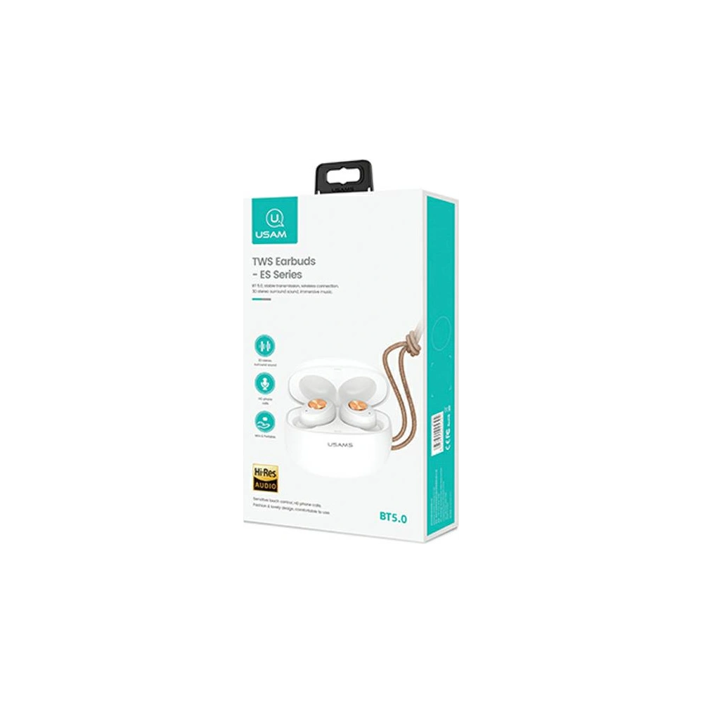 Hurtownia GSM - Sluchátka TWS USAMS ES série Bluetooth 5.0 bílá/white BHUES01 - USA658WHT - {ean13} - Hurt