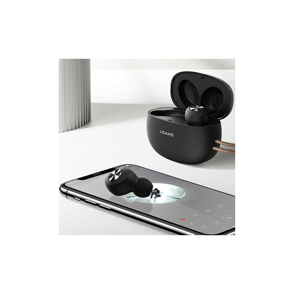 Wholesale USAMS Earphones Bluetooth 5.0 TWS ES series black BHUES02 - USA660BLK - {ean13} - Hurt