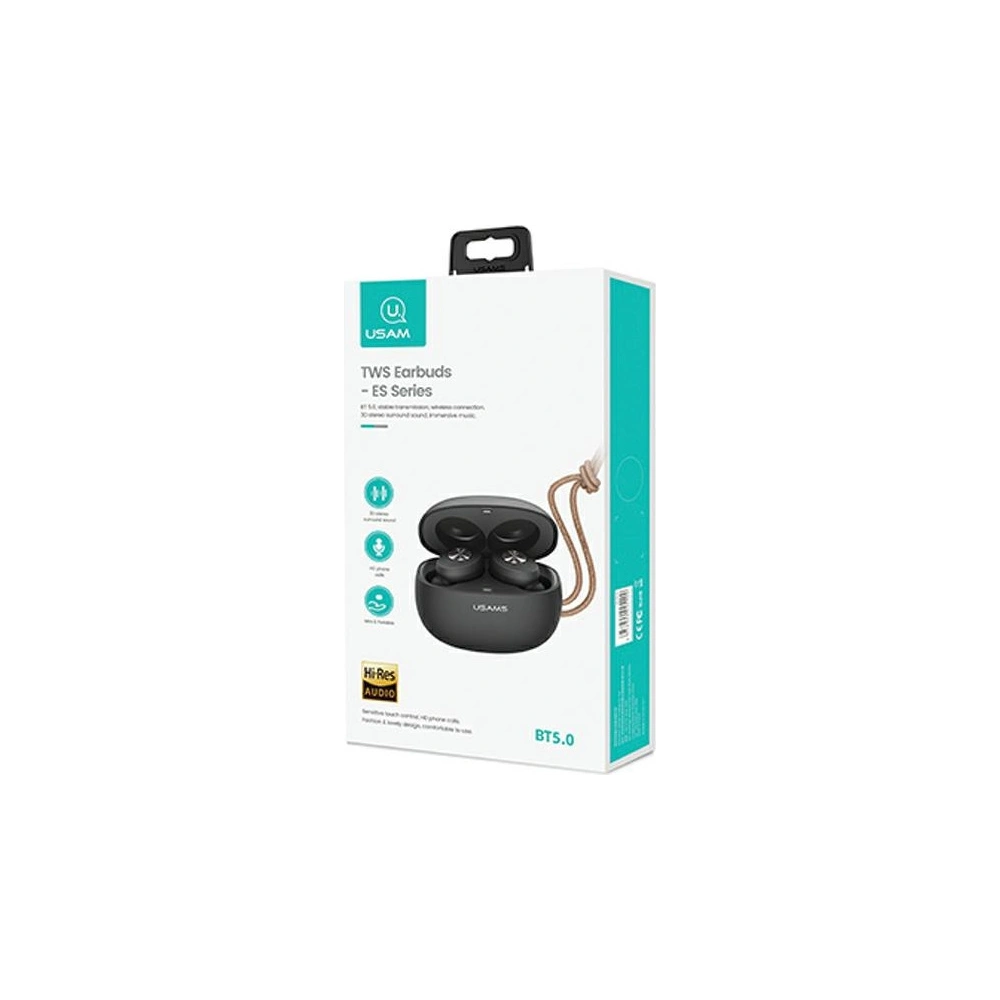 Wholesale USAMS Earphones Bluetooth 5.0 TWS ES series black BHUES02 - USA660BLK - {ean13} - Hurt