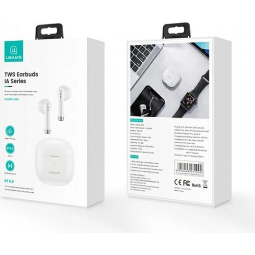 Słuchawki TWS USAMS IA series Bluetooth 5.0 biały/white BHUIA02