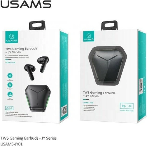 Słuchawki TWS USAMS JY series Gaming Bluetooth 5.0 czarny/black BHUJY01