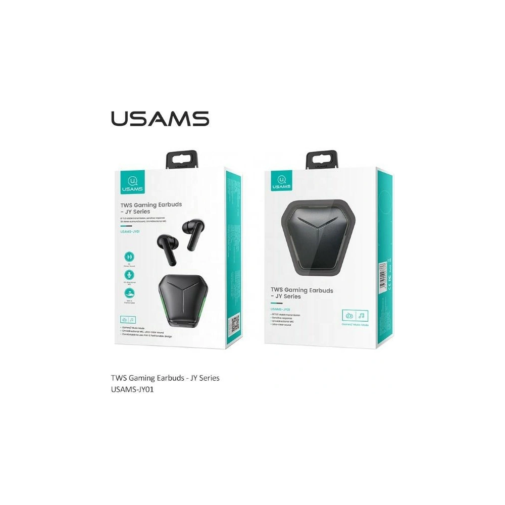 Hurtownia GSM - Sluchátka TWS USAMS JY série Gaming Bluetooth 5.0 černá/black BHUJY01 - USA665BLK - {ean13} - Hurt