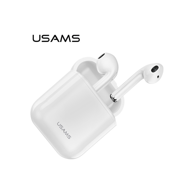 Usams Distributor - 6958444963129 - USA666WHT - USAMS Earphones Bluetooth 5.0 TWS LU series white BHULU01 - B2B homescreen