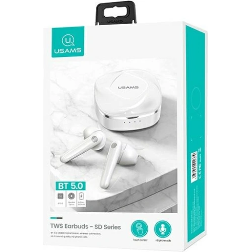 Słuchawki TWS USAMS SD series Bluetooth 5.0 biały/white BHUSD01