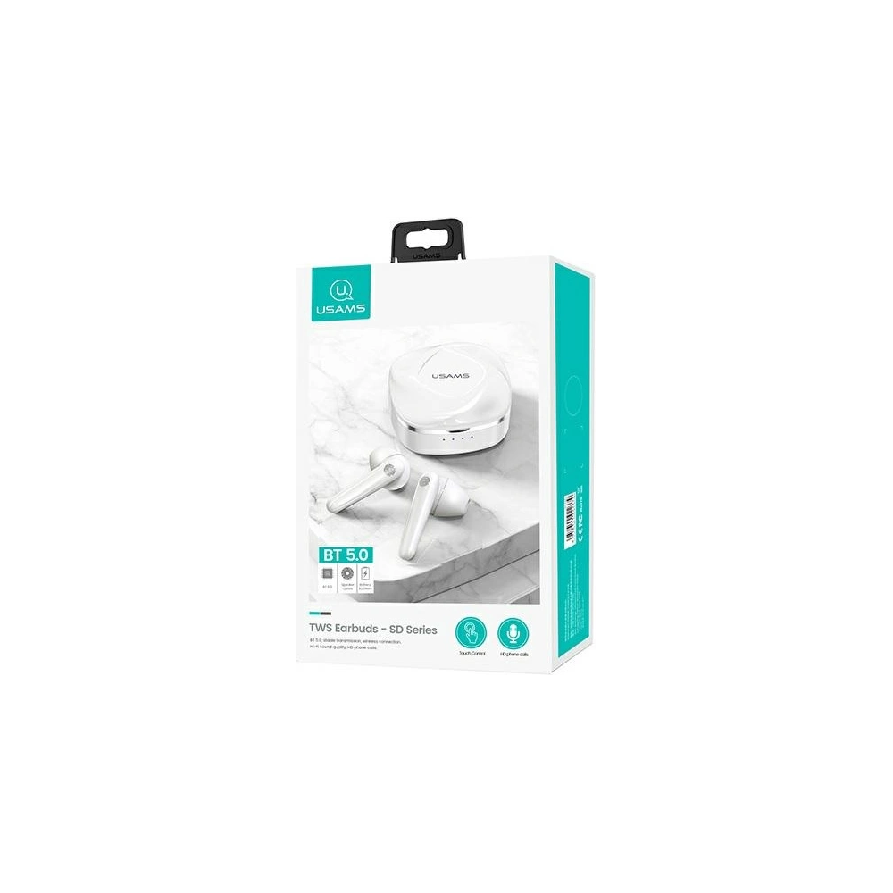 Wholesale USAMS Earphones Bluetooth 5.0 TWS SD series white BHUSD01 - USA671WHT - {ean13} - Hurt