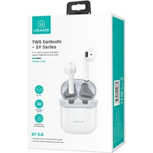 Słuchawki TWS USAMS SY02 series Bluetooth 5.0 SY biały/white BHUSY01