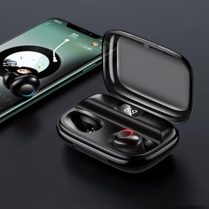 Wholesale USAMS Earphones Bluetooth 5.0 TWS YJ series black BHUYJ01 - USA679BLK - {ean13} - Hurt